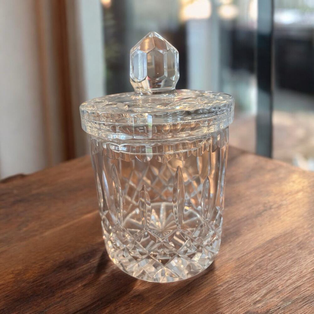 24% Genuine Lead Crystal Lid & Label Western Germany Hand Cut Ice Biscuit Candy